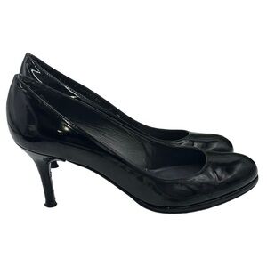 Stuart Weitzman Shoe Black Patent Leather
Almond Toe Stiletto Pumps‎ Sz 7M/37.5